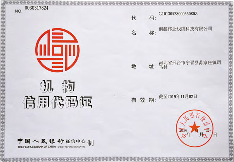 Institutional Credit Code Letter